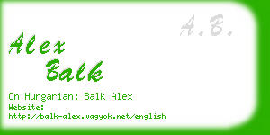 alex balk business card